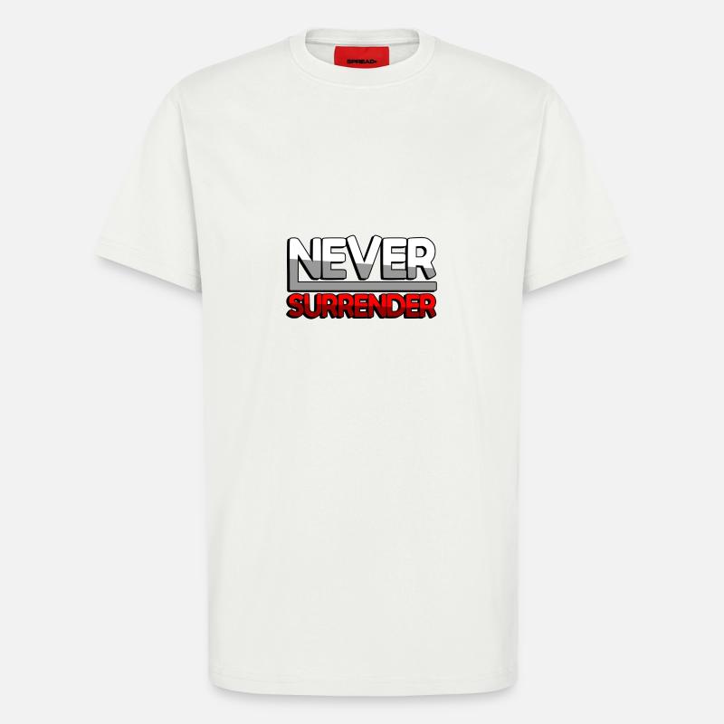 NEVER SURRENDER (Red) - Gaming - T-Shirt - made by SPREAD - OFF WHITE