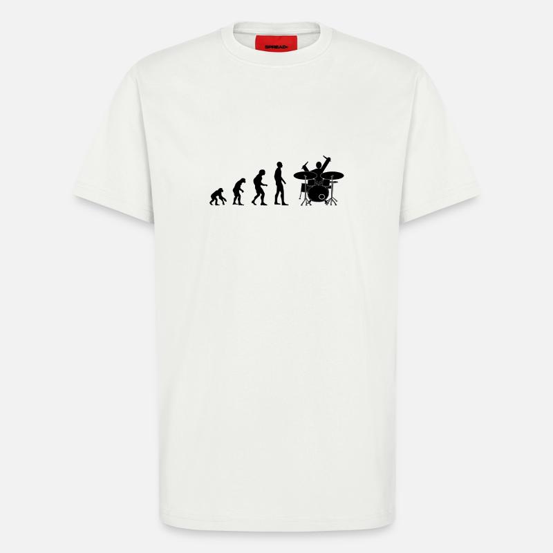 drummer evolution - T-Shirt - made by SPREAD - OFF WHITE