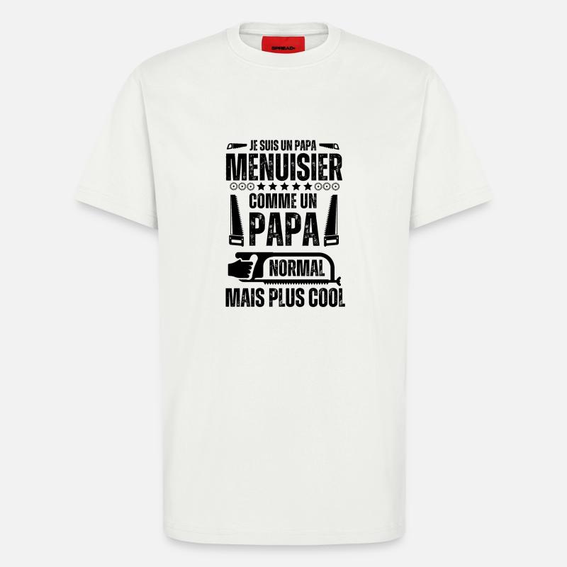 Cool papa Menuisier 1 - T-shirt bio décontracté fabriqué en UE - OFF WHITE