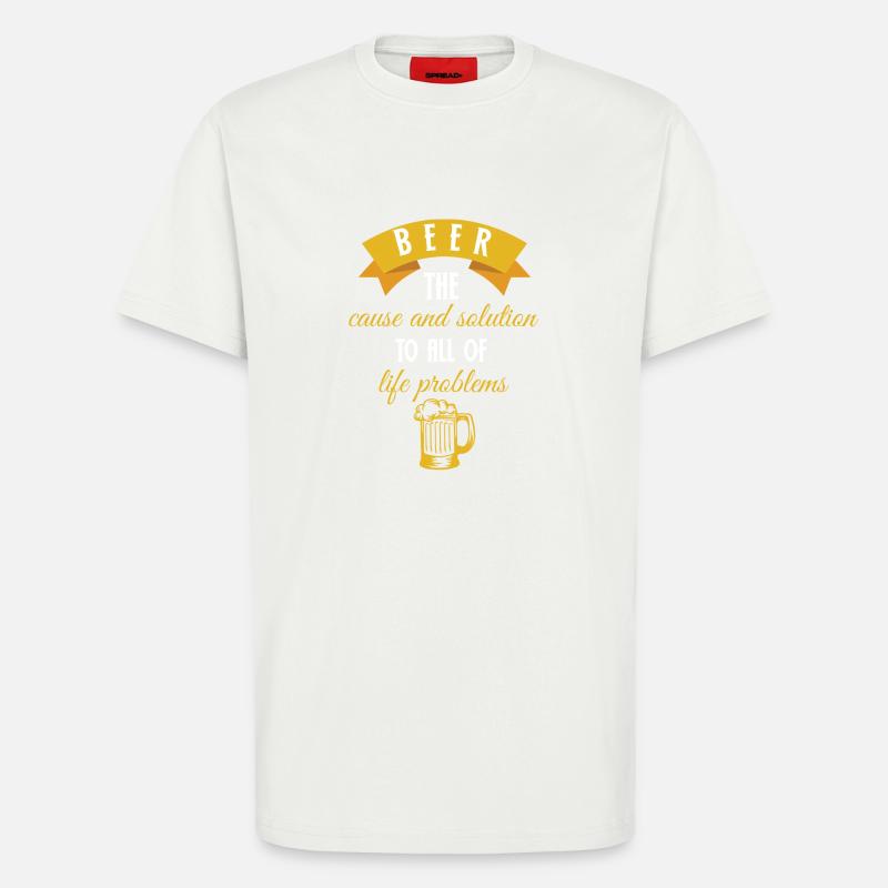 Bier - Biere - Biertrinker - Bierglas - Problem - T-Shirt - made by SPREAD - OFF WHITE