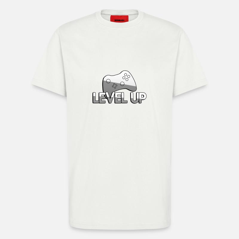 LEVEL UP + Controller - Gaming - T-Shirt - made by SPREAD - OFF WHITE