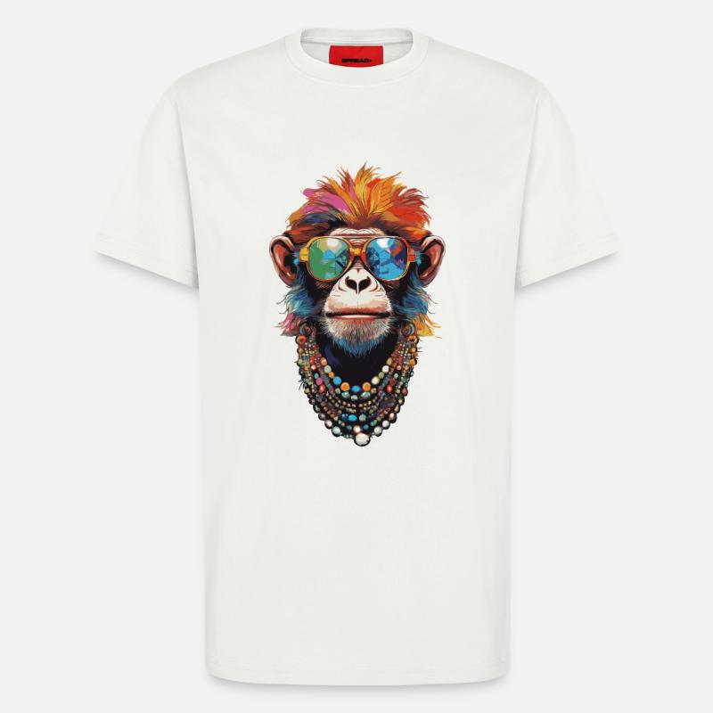 Bunter Affe - T-Shirt - made by SPREAD - OFF WHITE