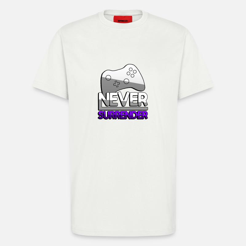 NEVER SURRENDER (Lila) + Controller - Gaming - T-Shirt - made by SPREAD - OFF WHITE