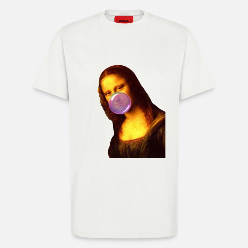 Mona Lisa Kaugummi Bubble - T-Shirt - made by SPREAD - OFF WHITE