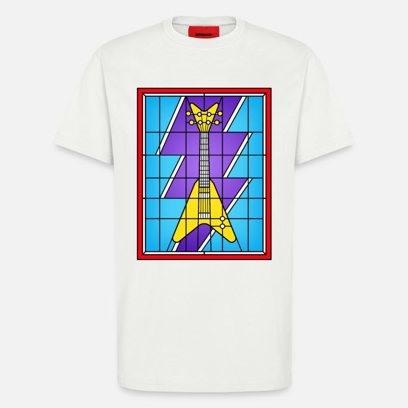 Buntglasgelbe E-Gitarre - T-Shirt - made by SPREAD - OFF WHITE