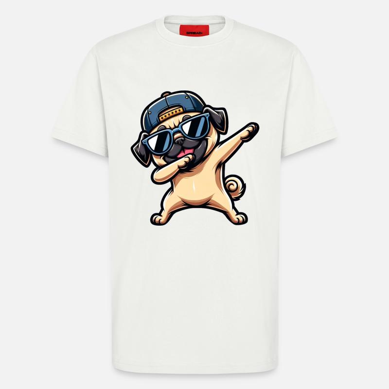 Cool Pug Dab Pose Funny - T-Shirt - made by SPREAD - OFF WHITE