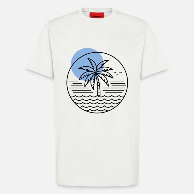 Palm Tree Circle - T-Shirt - made by SPREAD - OFF WHITE