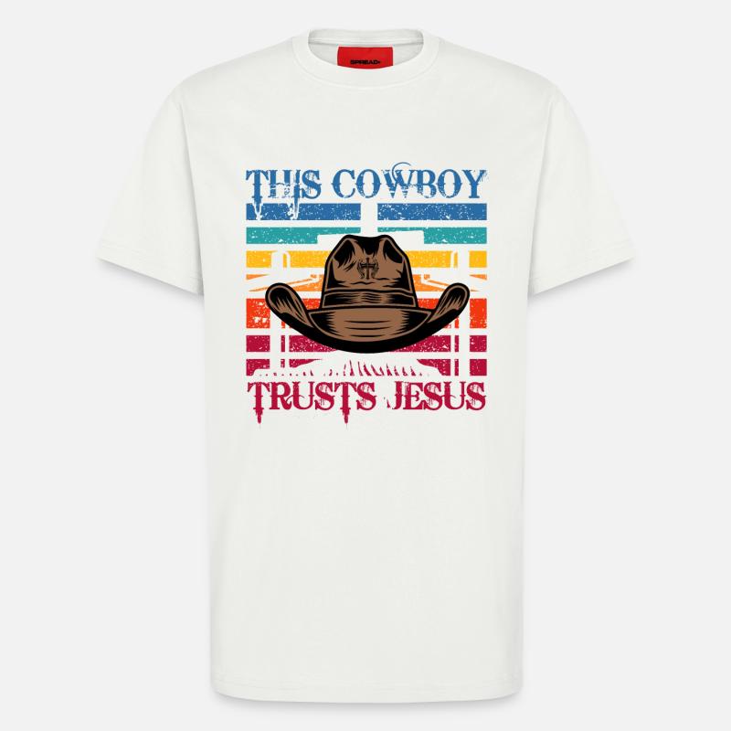This Cowboy trusts Jesus - T-Shirt - made by SPREAD - OFF WHITE