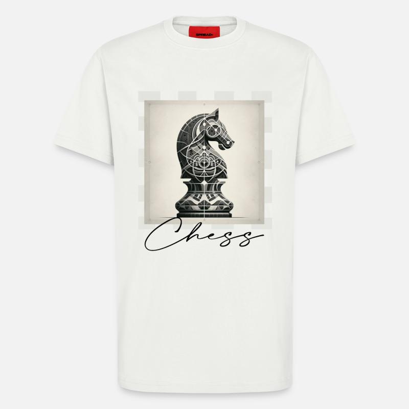 Échecs - T-shirt bio décontracté fabriqué en UE - OFF WHITE