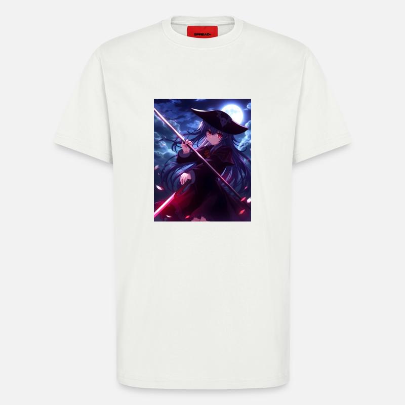 Conception de l’anime Scythe - T-shirt bio décontracté fabriqué en UE - OFF WHITE