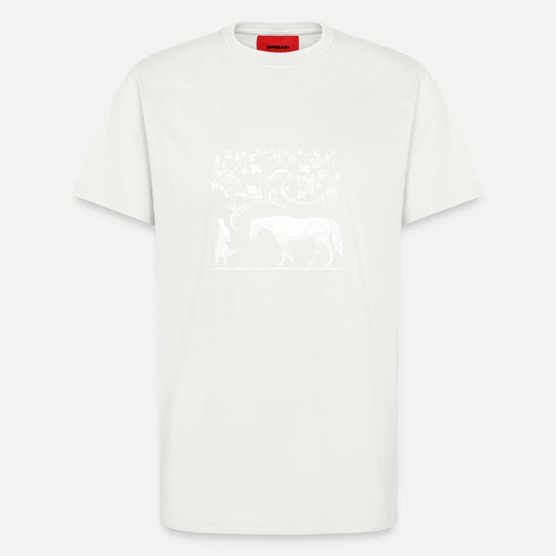 maedchen_und_pferd_weiss_spitze - T-Shirt - made by SPREAD - OFF WHITE