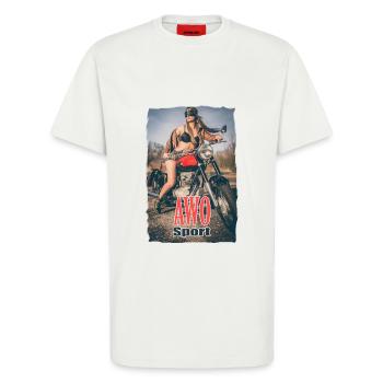 Vintage Awo - T-Shirt - made by SPREAD - OFF WHITE - Vorne - Alina (178cm) & Michal (187cm)