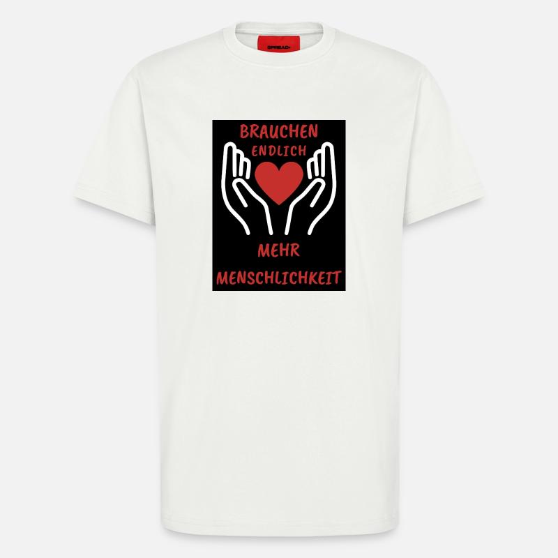 Herz- und Handdesign mit Botschaft - T-Shirt - made by SPREAD - OFF WHITE