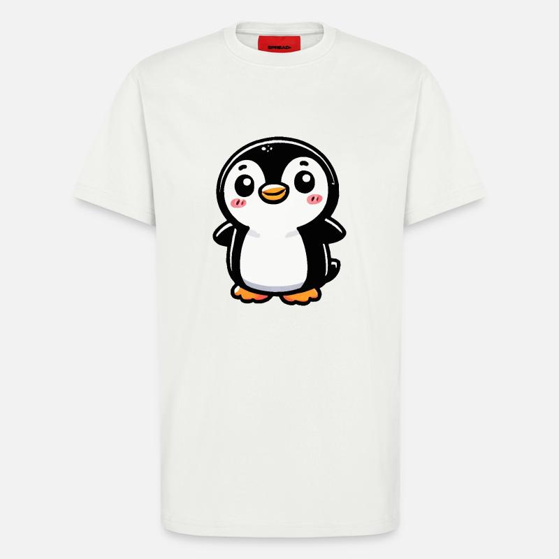 pinguin comic - T-Shirt - made by SPREAD - OFF WHITE
