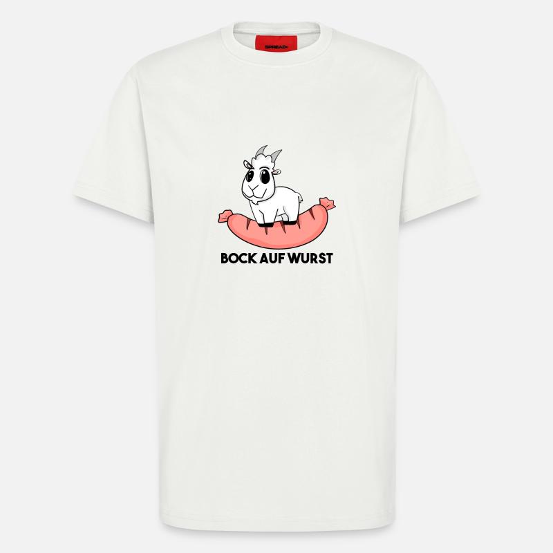 Bock auf Wurst - Ziege Ziegenbock - T-Shirt - made by SPREAD - OFF WHITE