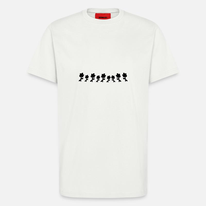 fleurs plantes fleur icône ligne - T-shirt bio décontracté fabriqué en UE - OFF WHITE