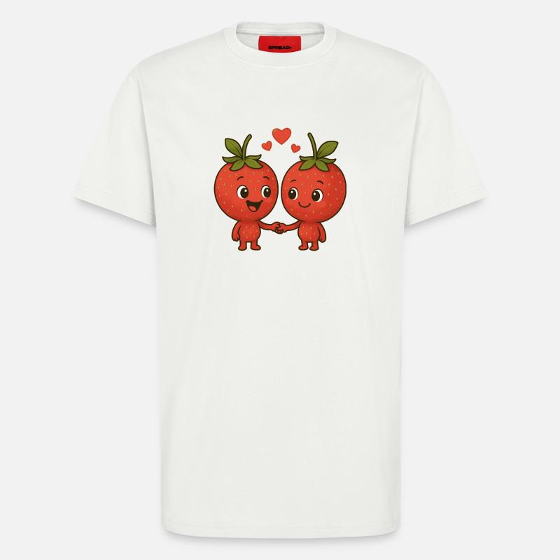 Strawberries with hearts - T-Shirt - made by SPREAD - OFF WHITE