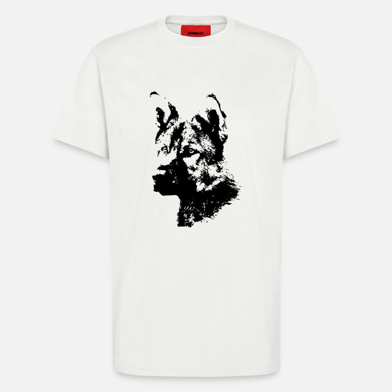 Schaefer chien - T-shirt bio décontracté fabriqué en UE - OFF WHITE