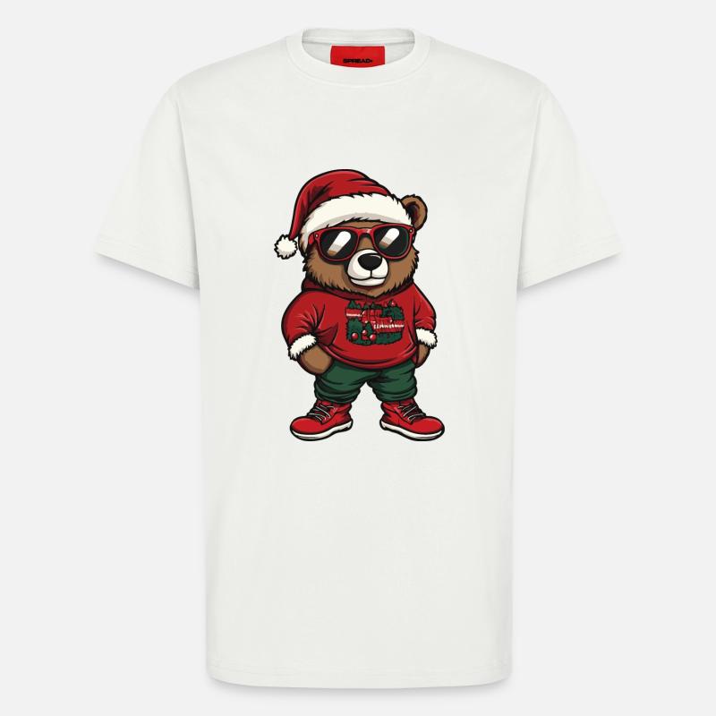 Bear Christmas Comic Cool - T-Shirt - made by SPREAD - OFF WHITE