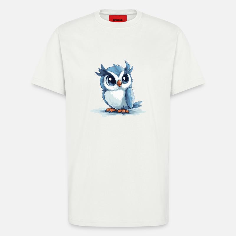 blaue Eule - T-Shirt - made by SPREAD - OFF WHITE