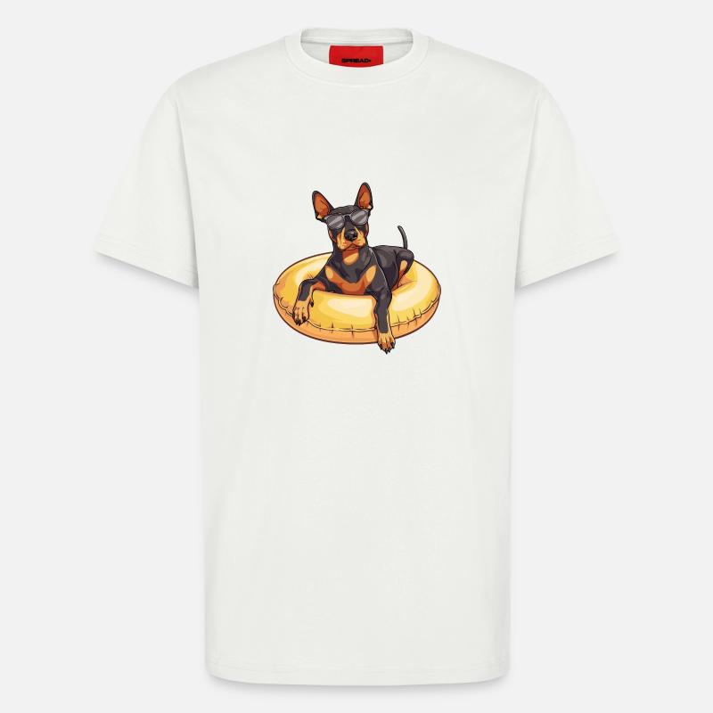 Dobermann Hund Sommer Comic - T-Shirt - made by SPREAD - OFF WHITE