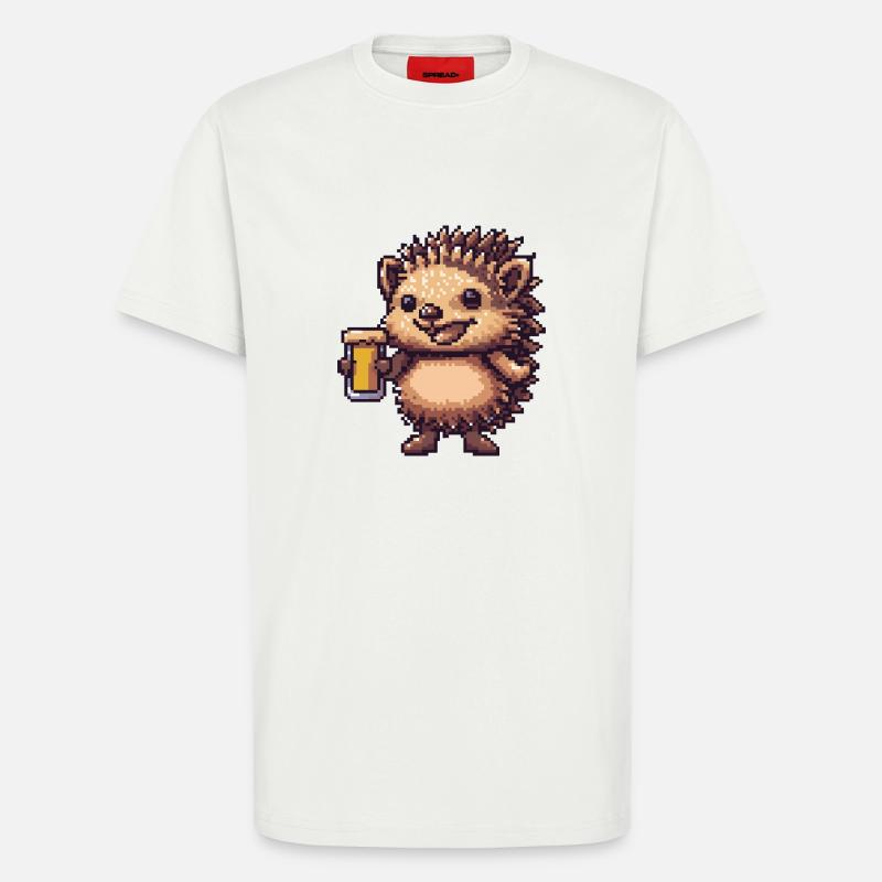 Igel Bier Pixel - T-Shirt - made by SPREAD - OFF WHITE