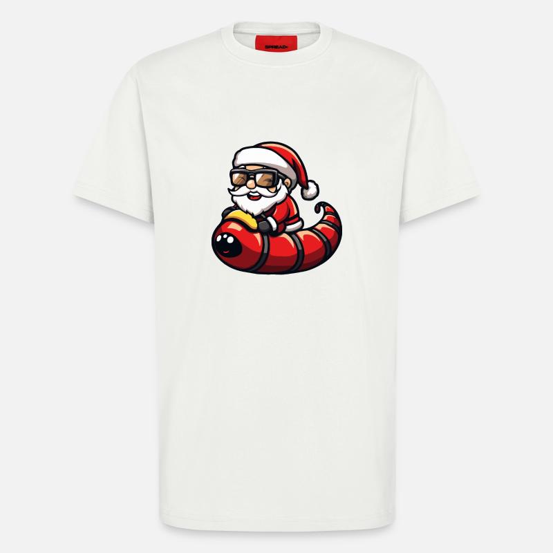 Wurm Weihnachtsmann Cartoon - T-Shirt - made by SPREAD - OFF WHITE