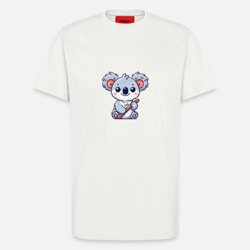 Bande dessinée Koala Bear - T-shirt bio décontracté fabriqué en UE - OFF WHITE
