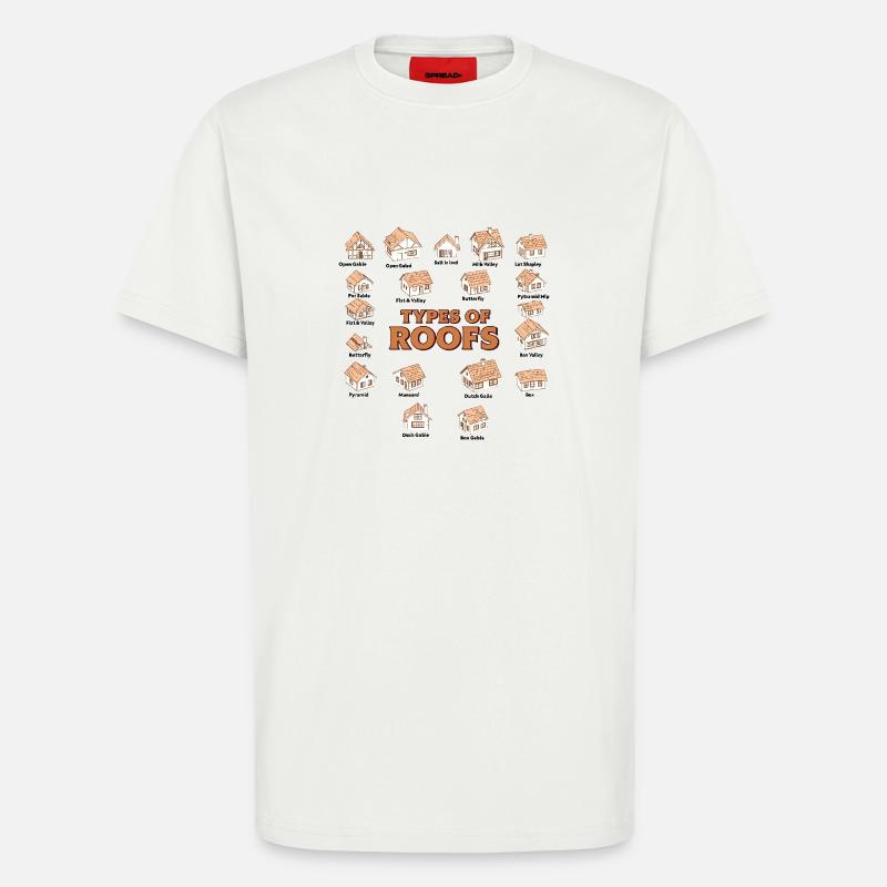 Arten von Dächern Dacharchitekturstile - T-Shirt - made by SPREAD - OFF WHITE