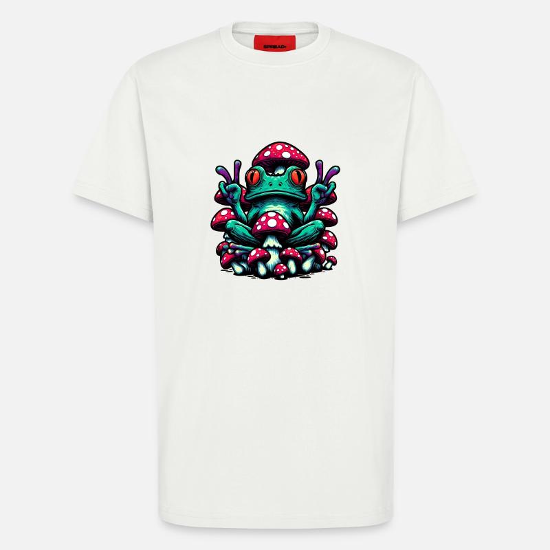 Frog with toadstool - T-Shirt - made by SPREAD - OFF WHITE