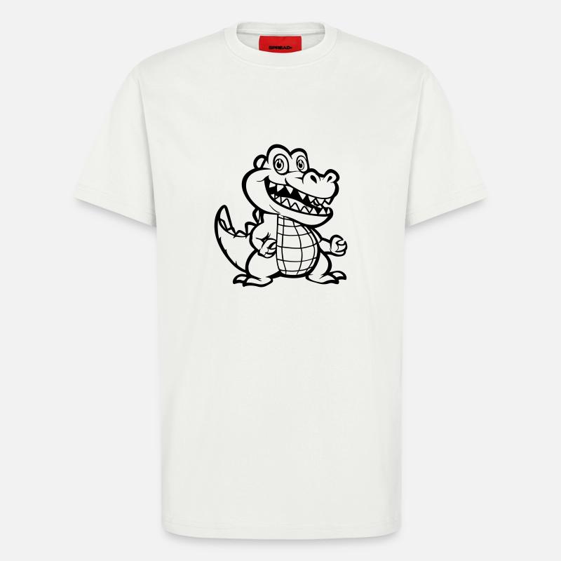 krokodil tier comic - T-Shirt - made by SPREAD - OFF WHITE