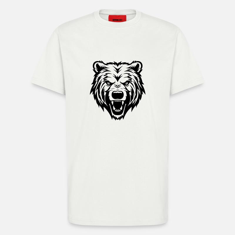 Grizzly Bär Kopf - T-Shirt - made by SPREAD - OFF WHITE