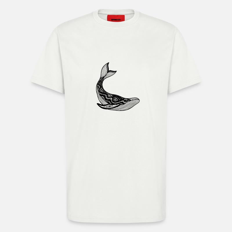 Gemusterter Wal - T-Shirt - made by SPREAD - OFF WHITE
