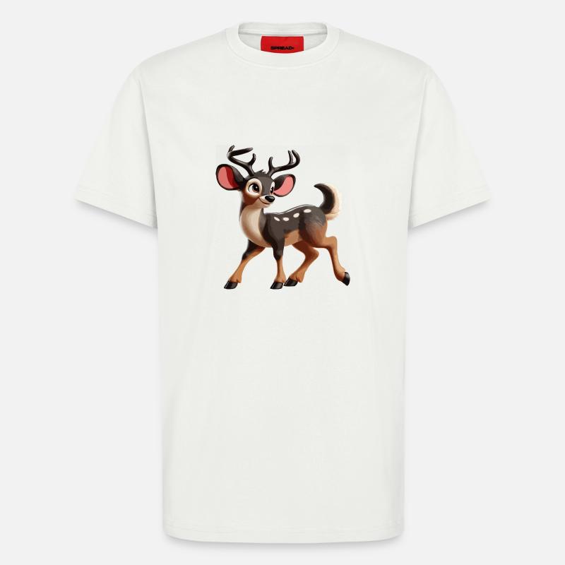 Rothirsch Cervus elaphus juvenil - T-Shirt - made by SPREAD - OFF WHITE