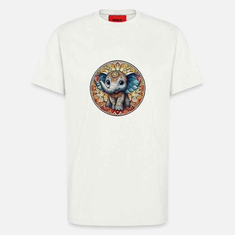 Indisches Mantra Elefant junior - T-Shirt - made by SPREAD - OFF WHITE