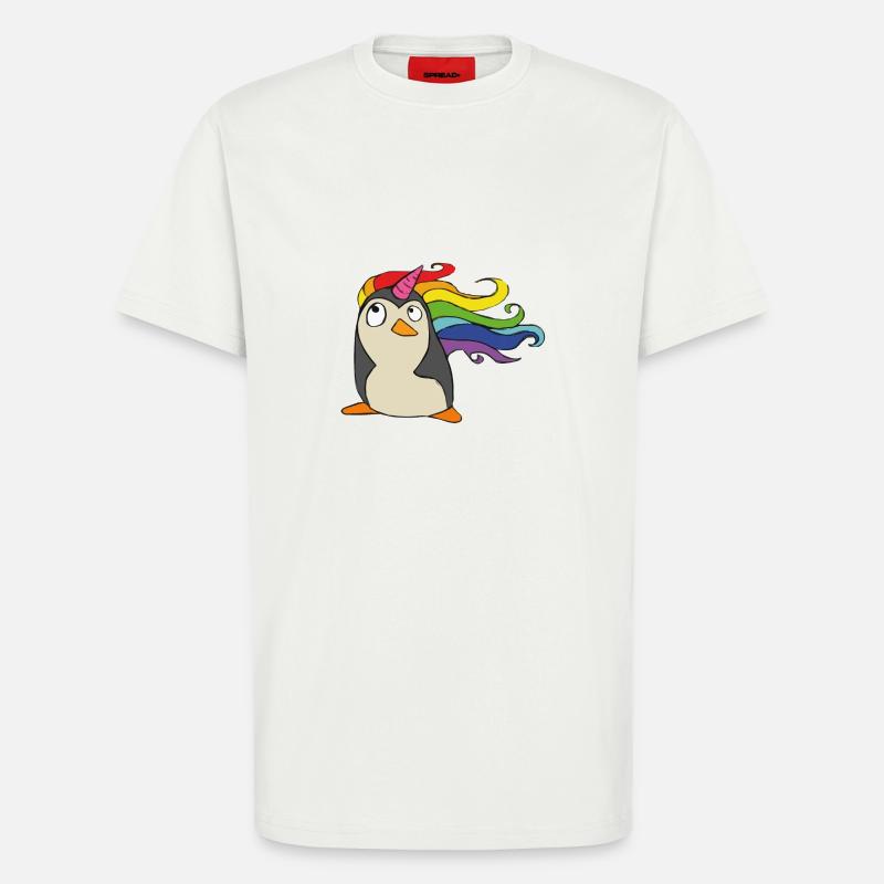 Punguin Einhorn Regenbogen - T-Shirt - made by SPREAD - OFF WHITE