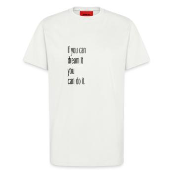motivation - T-Shirt - made by SPREAD - OFF WHITE - Front - Alina (178cm) & Michal (187cm)