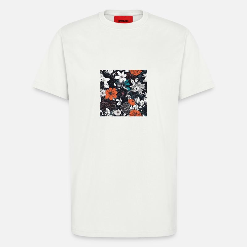 Dunkle Blüten - T-Shirt - made by SPREAD - OFF WHITE