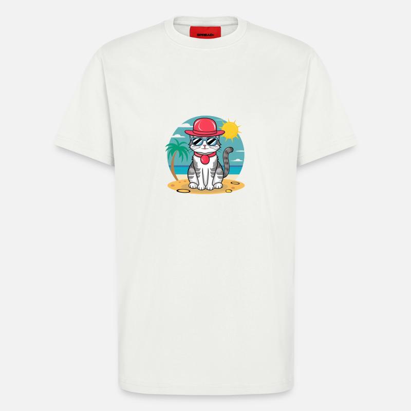 Sommer-Katze - T-Shirt - made by SPREAD - OFF WHITE