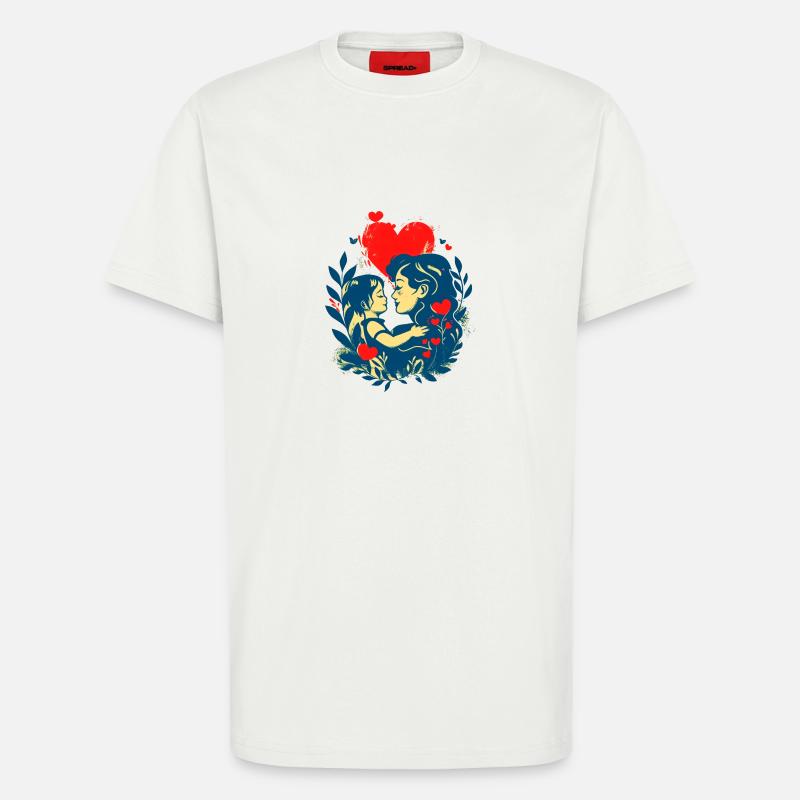 Mutter und Kind im Angesicht - T-Shirt - made by SPREAD - OFF WHITE