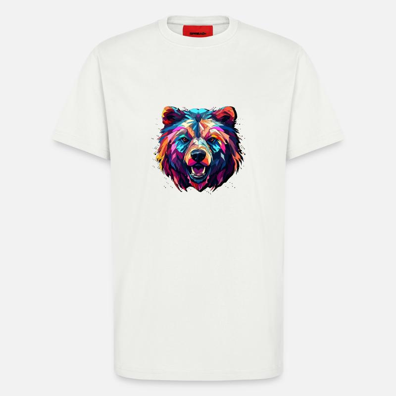Abstract Bear Design - Bear Print - T-Shirt - made by SPREAD - OFF WHITE