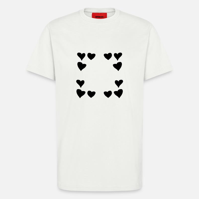 Hearts Pattern Frame Square Heart - T-Shirt - made by SPREAD - OFF WHITE