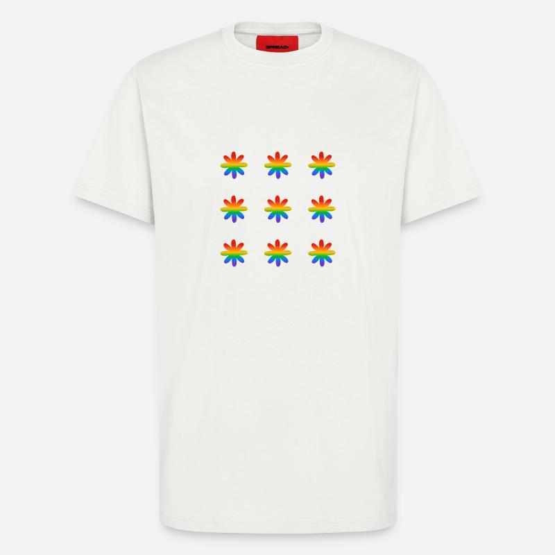 Regenbogen-Blumen - T-Shirt - made by SPREAD - OFF WHITE
