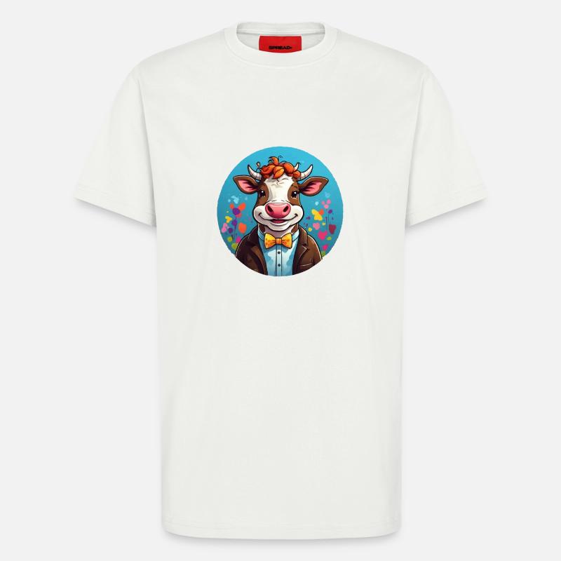 Lustige Kuh Comic - T-Shirt - made by SPREAD - OFF WHITE