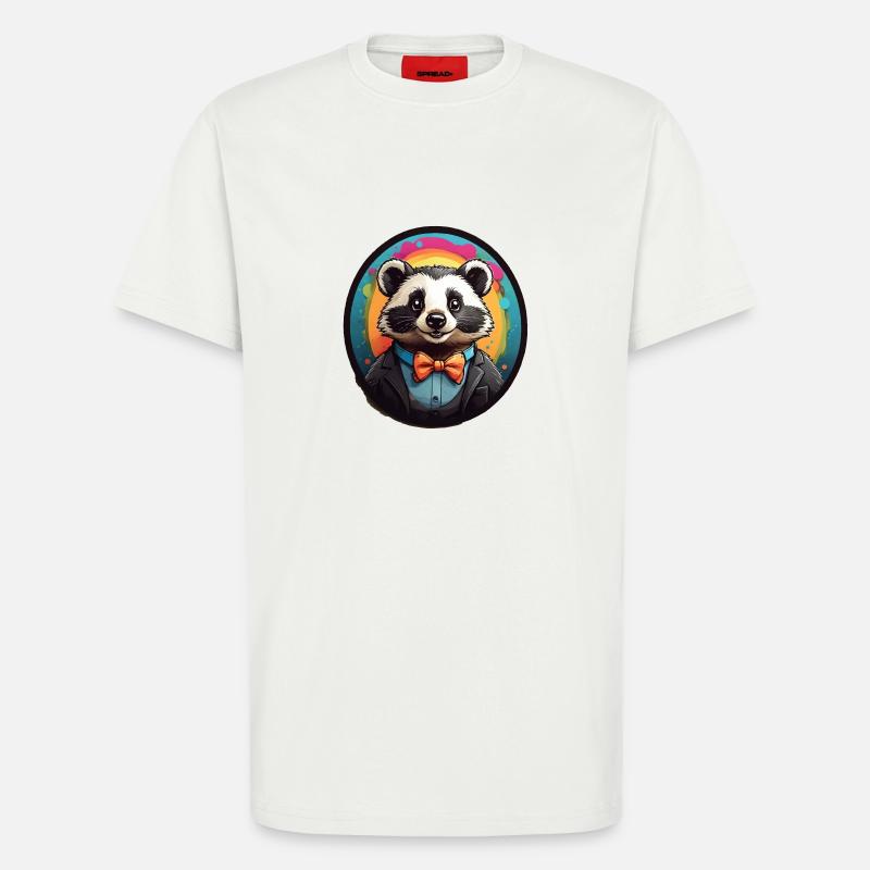 Lustiger Waschbär Comic - T-Shirt - made by SPREAD - OFF WHITE