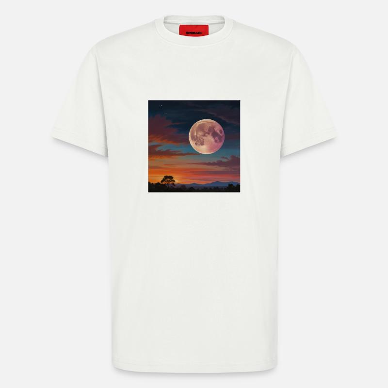 Paysage Coucher De Soleil - T-shirt bio décontracté fabriqué en UE - OFF WHITE