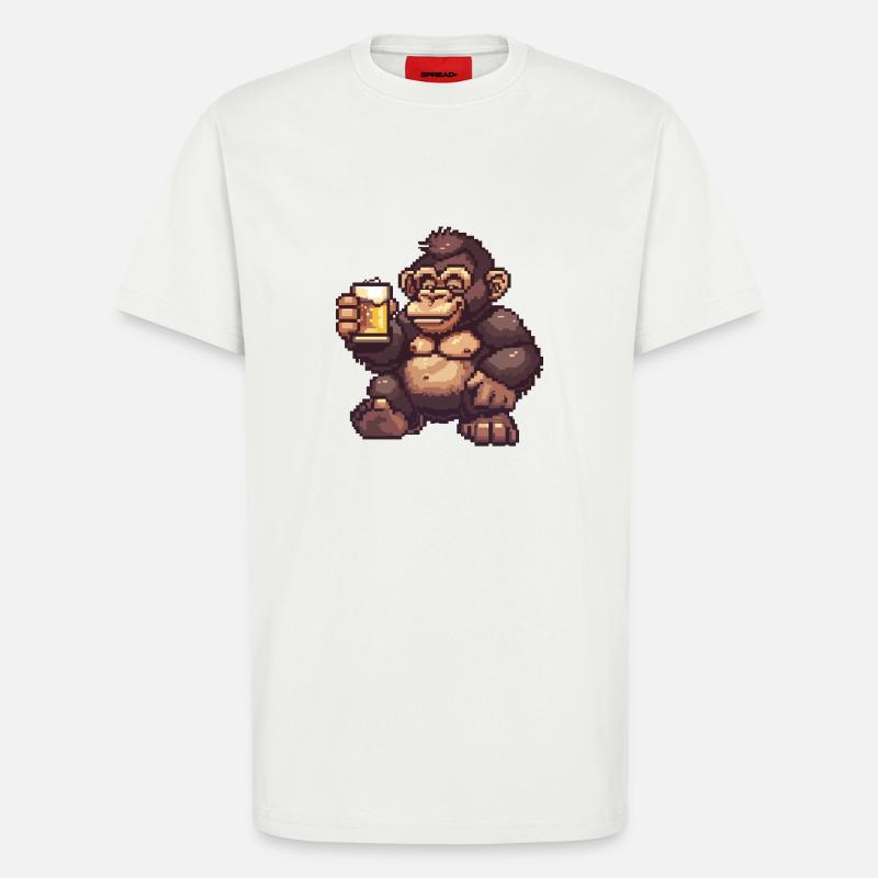 Gorilla Bier Pixel - T-Shirt - made by SPREAD - OFF WHITE