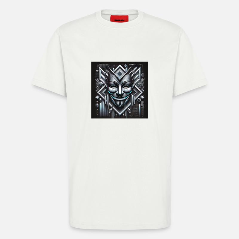 Anon Maske mit 3D Effekt - T-Shirt - made by SPREAD - OFF WHITE