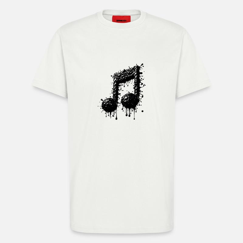 Liquid Music Eighth Notes Scale - T-Shirt - made by SPREAD - OFF WHITE
