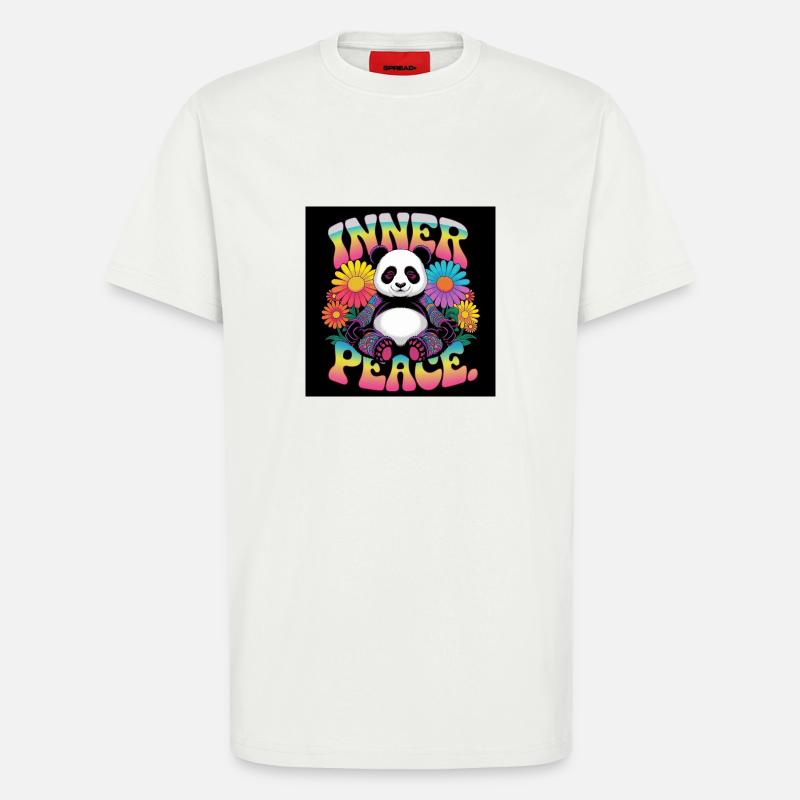 Innerer Frieden, meditierender Panda - T-Shirt - made by SPREAD - OFF WHITE